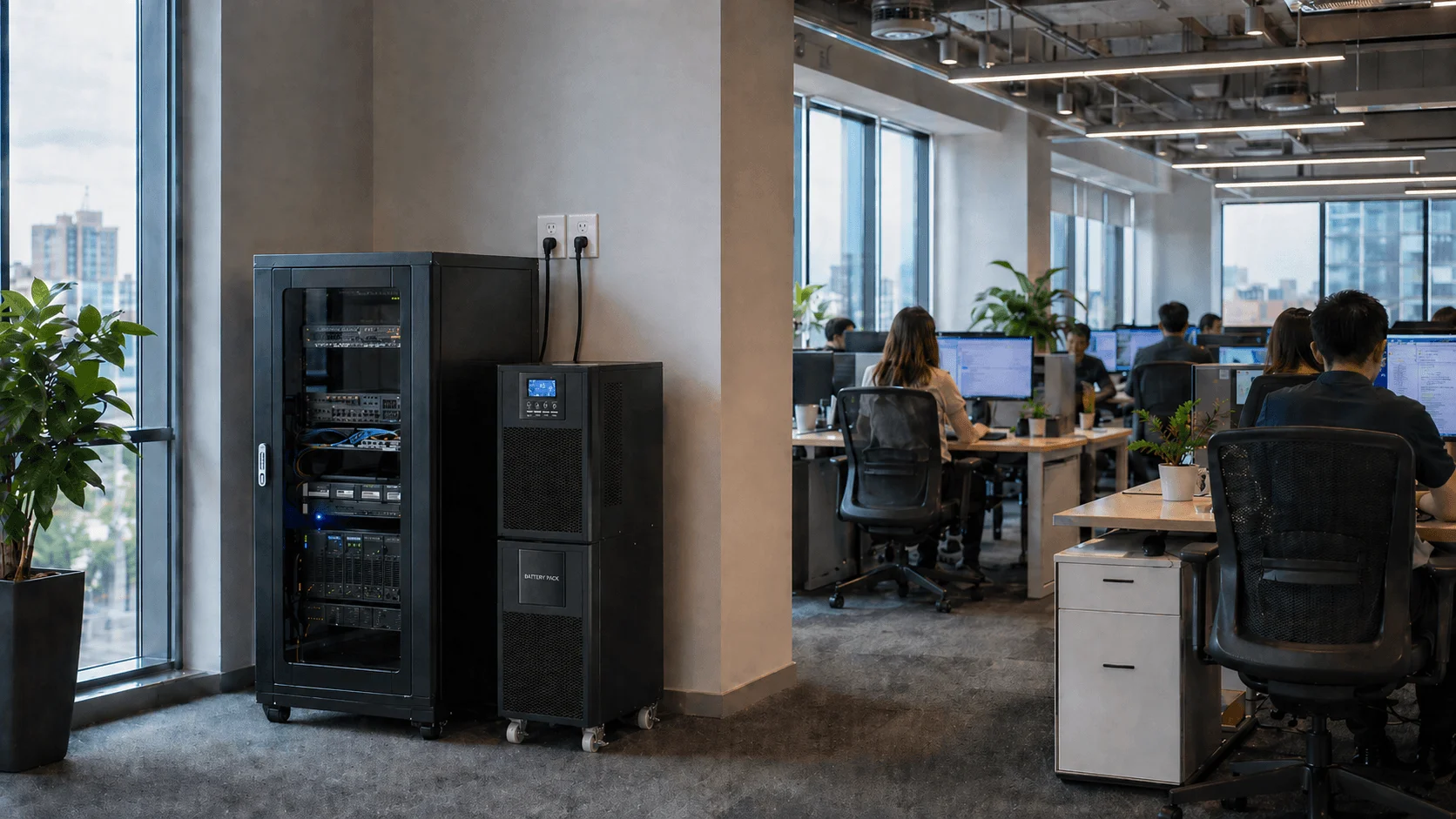 Online UPS solution for office server room and business continuity